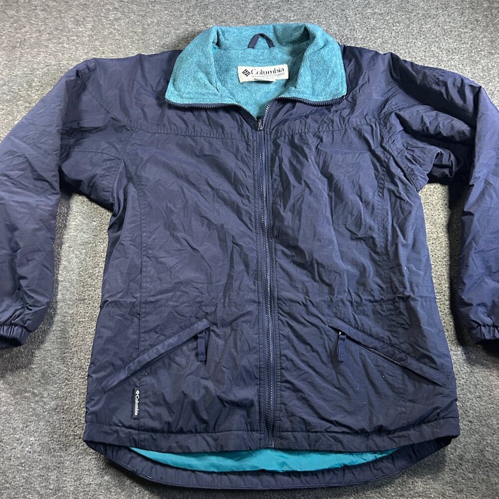 Womens Columbia Sportswear Full Zip Jacket Size Large Blue‎ Winter Ski Vintage